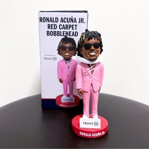 Ronald Acuna Jr Atlanta Braves 2025 Red Carpet Pink Suit Bobblehead Truist New